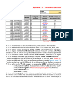 Aplicatia 2 TAO - Formatarea Personalizata Si Conditionala in Excel