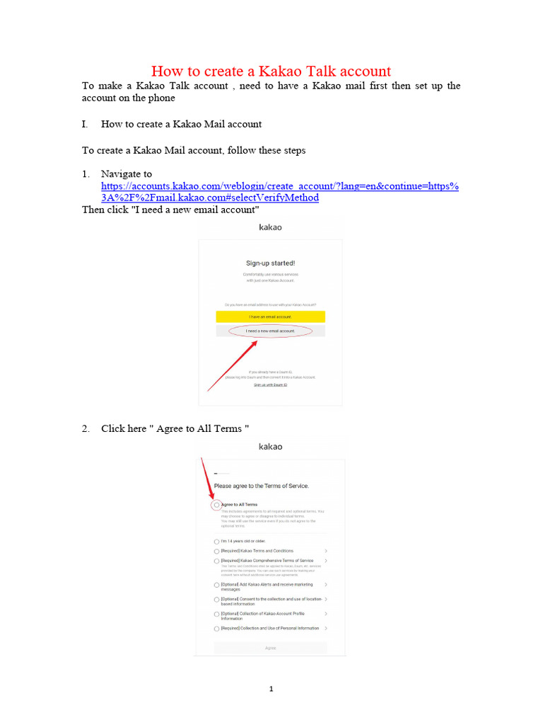 How To Create A Kakao Talk Account | PDF