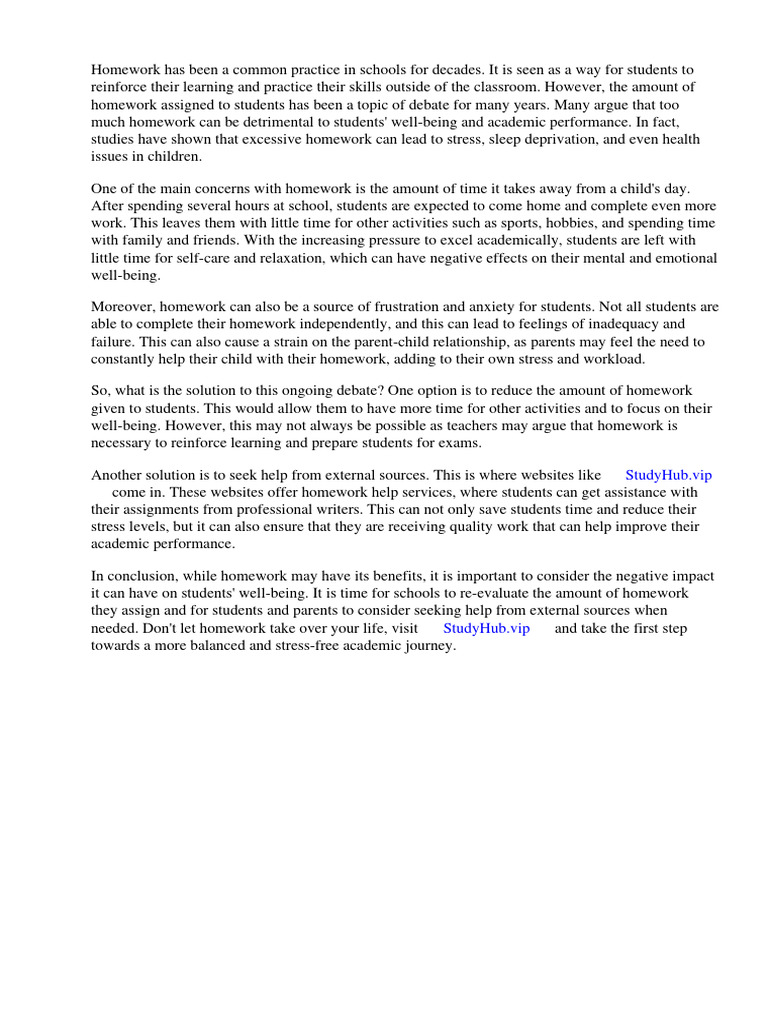 Impact of Homework on Student Well-Being | PDF | Homework | Teachers