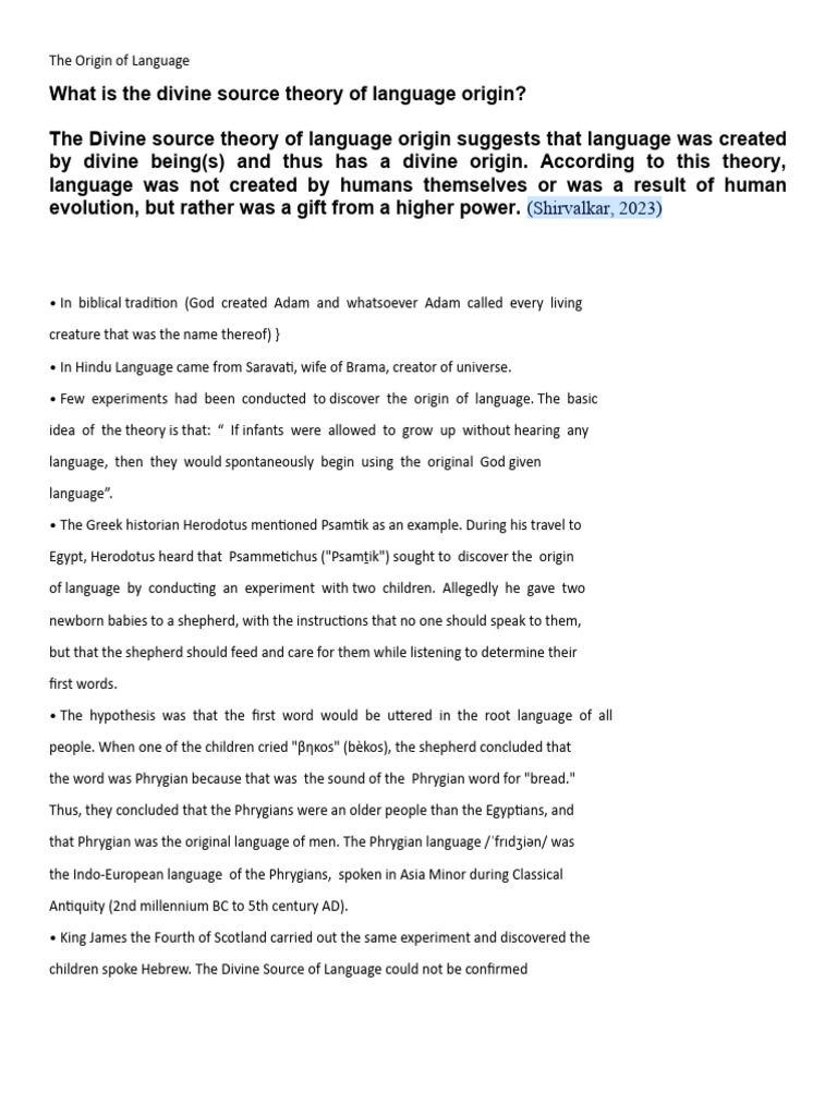 The origin of language pdf linguistics neuroscience