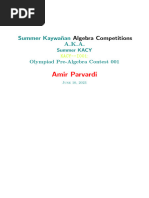 KACY I 001 Booklet Olympiad Pre Algebra