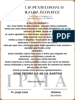 Carta Convite Igreja Culto Minimalista Branco A4