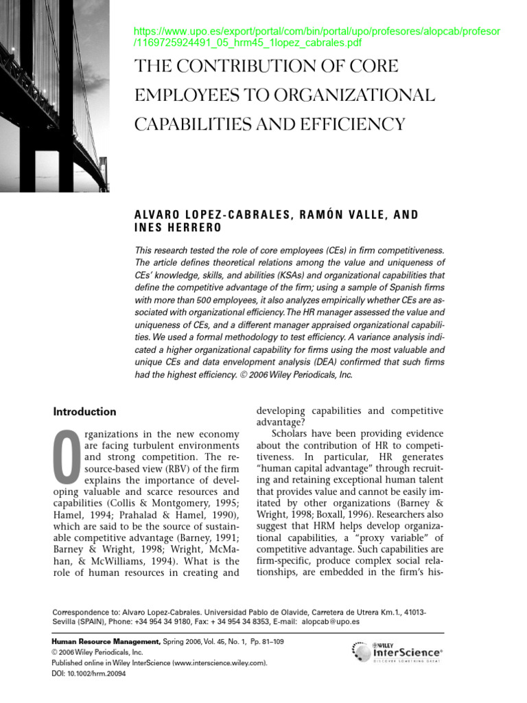Core Employees and Competitive Advantage | PDF | Competitive Advantage ...