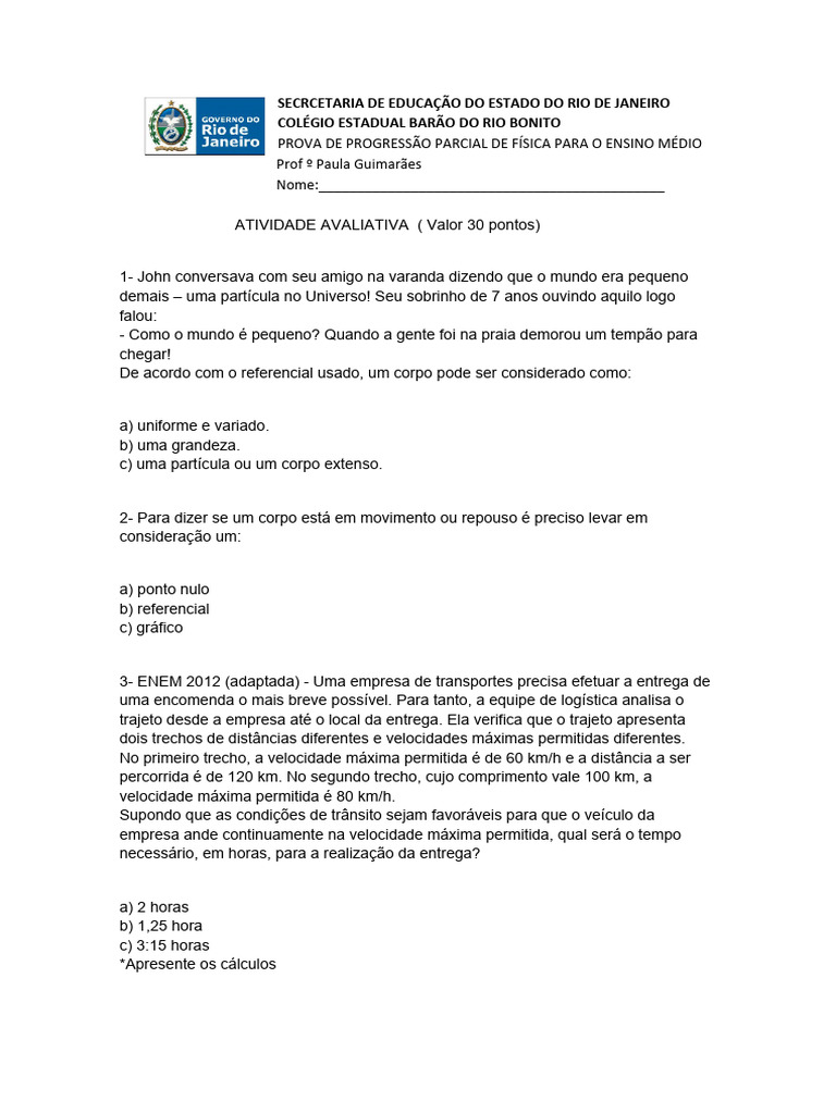 Atividade avaliativa 2 30 pontos pdf