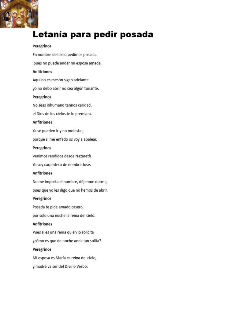 Letanía para Pedir Posada | PDF