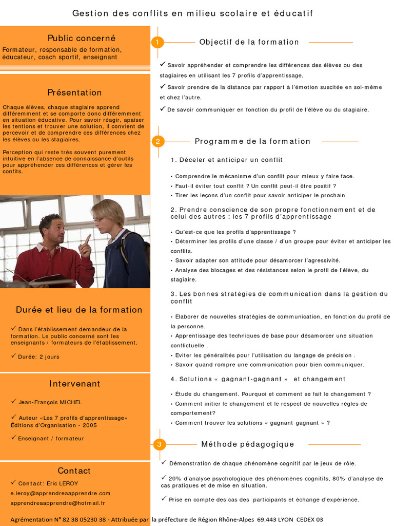 Formation sur la gestion des conflits scolaires | PDF | Apprentissage ...