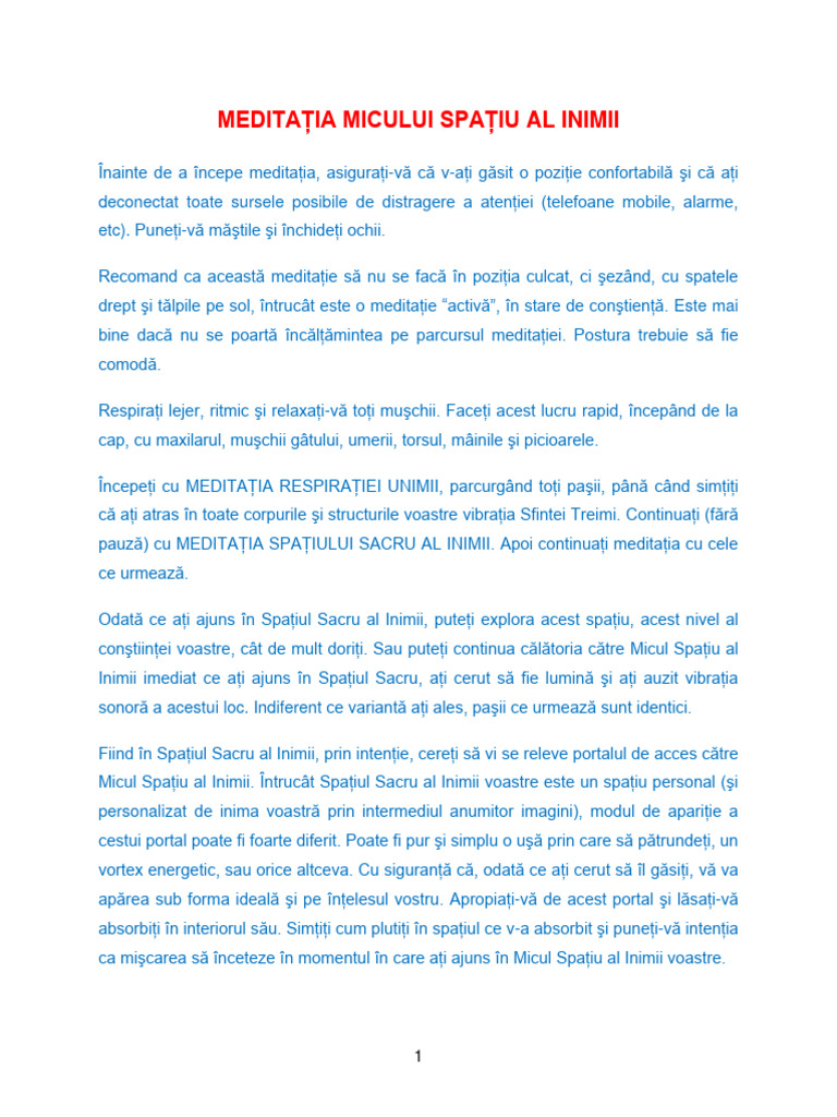 3 - Meditatia Micului Spatiu Al Inimii | PDF