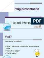 Uppgift 5 Och Uppgift 11 Stöd Till Muntlig Presentation