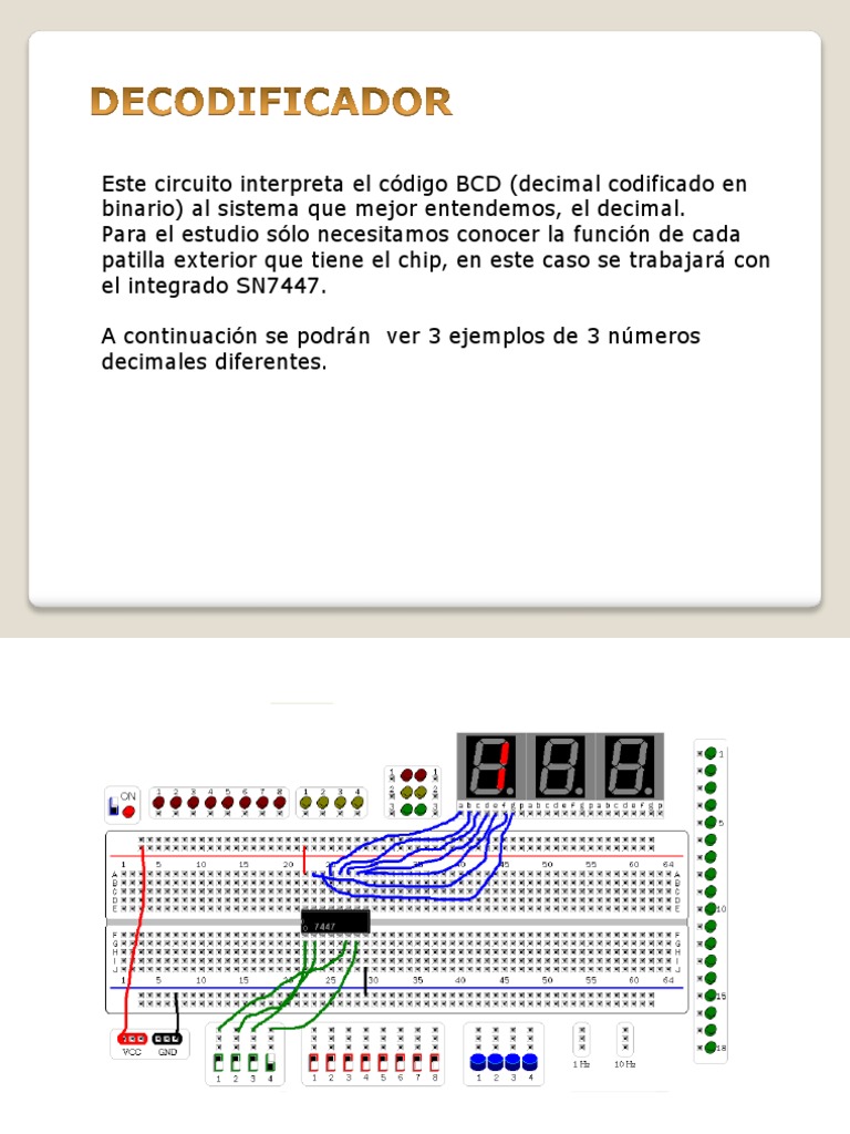 Decodificador BCD SN7447 en Circuitos | PDF | Juegos y actividades