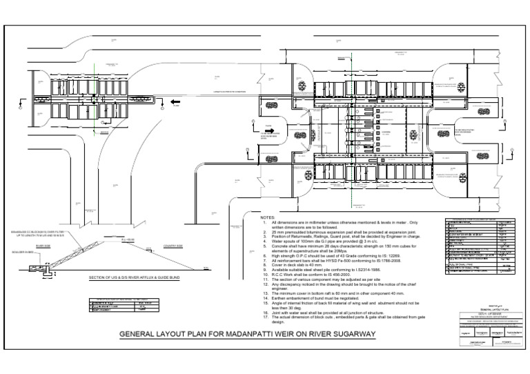 General Layout Plan For Madanpatti Weir On River Sugarway: Section of U ...