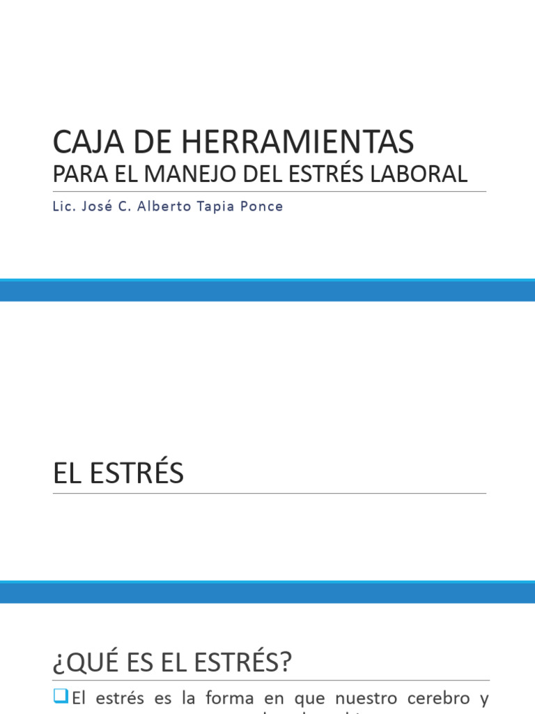 Caja de Herramientas para El Manejo Del Estrés Laboral | PDF | Estrés ...