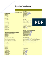 Trrushee Vocabulary: Pronunciation Guide Grammar