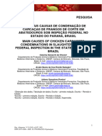 Principais Causas de Condenacao de Carcacas de Frangos de Corte Em Abatedouros Sob Inspecao Federal No Estado Do Parana Brasil