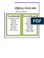 Actividad Complementaria Vertebrate and Invertebrate