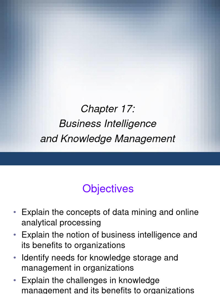 Business Intelligence and Knowledge Management | PDF | Business ...