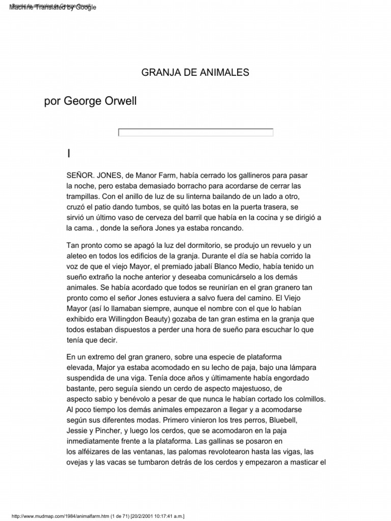 Animal Farm Translated Spanish Descargar gratis PDF Vida Heno