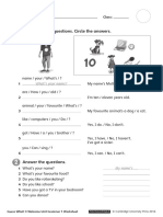 Guess What 3 BE Welcome Grammar Worksheet
