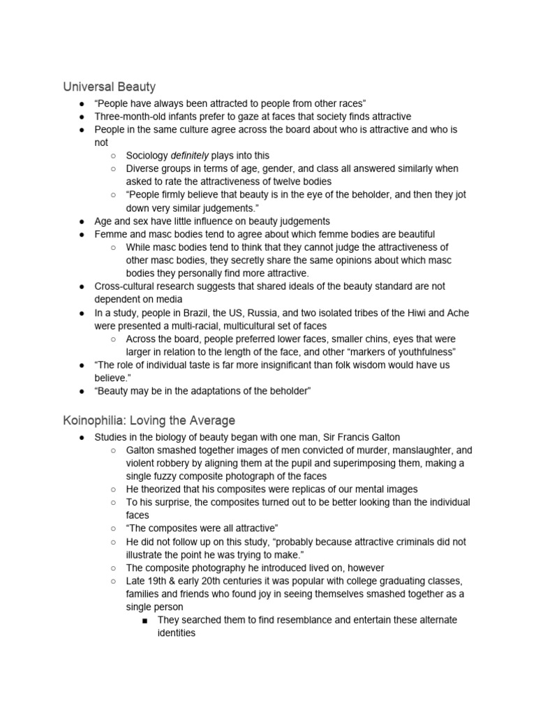 Controversial Bodies Notes 3 - 27 - 24 | PDF | Physical Attractiveness ...