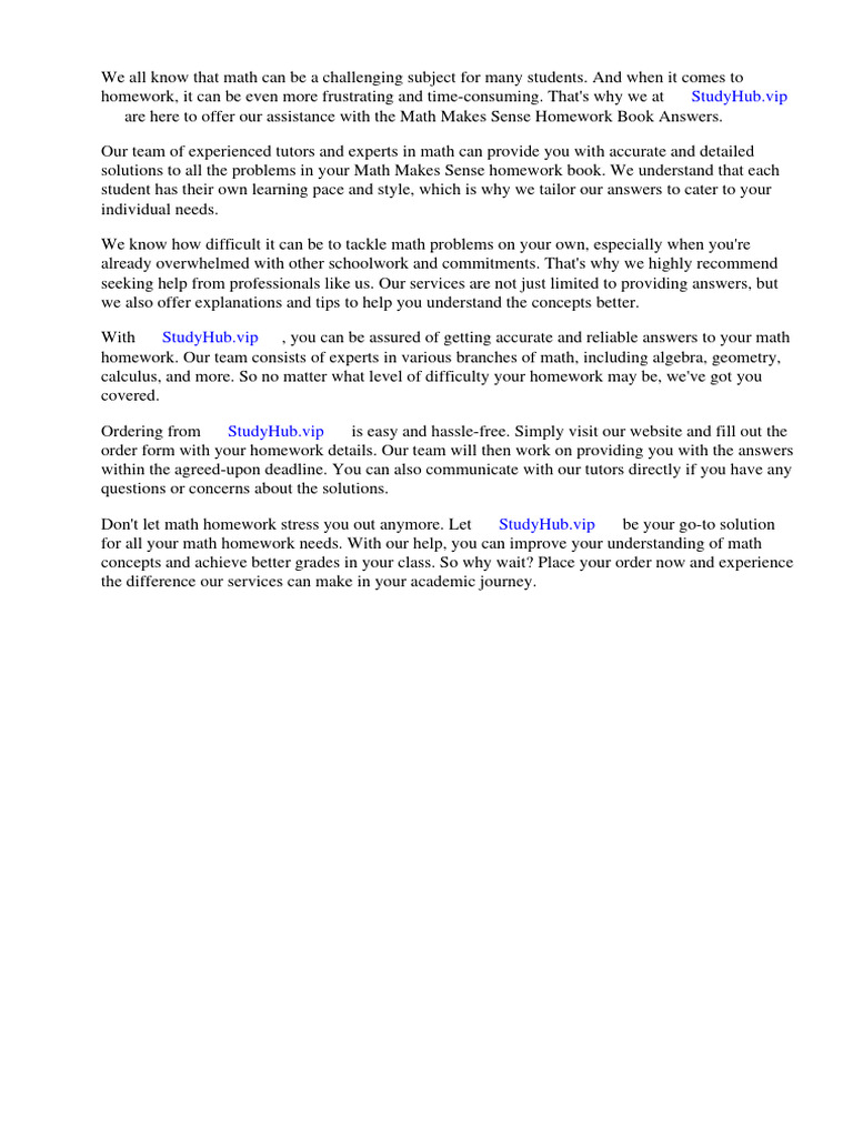 Math Makes Sense Homework Book Answers | PDF | Teaching Mathematics