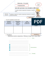 Actividad comunicación miércoles 13 de abril -3° y 4° grado