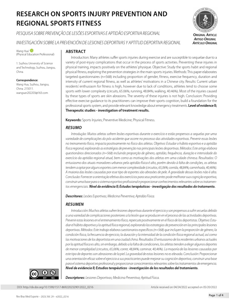 Sports Injury Prevention Research 2023 | PDF | Physical Fitness | Sports