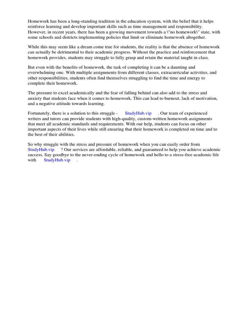 No Homework State | PDF | Homework | Teachers