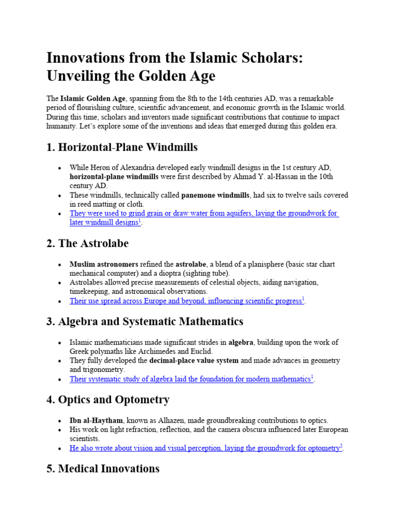 Innovations of Islamic Scholars | PDF | Science