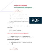 Medidas de Tendencia Central para Datos Agrupados