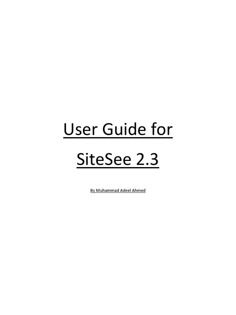 SiteSee 2.3 User Guide | PDF | Art | Computers