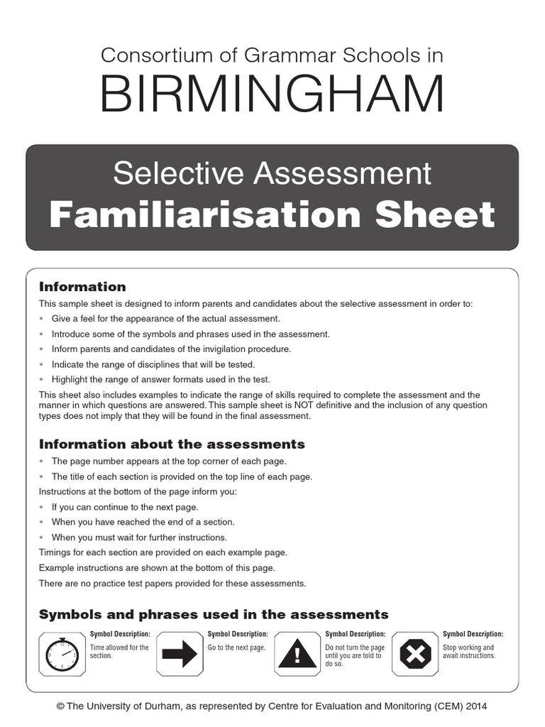 Selective Assessment Familiarisation Guide | PDF