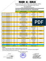 Jadwal Imam Dan Bilal Tarawih