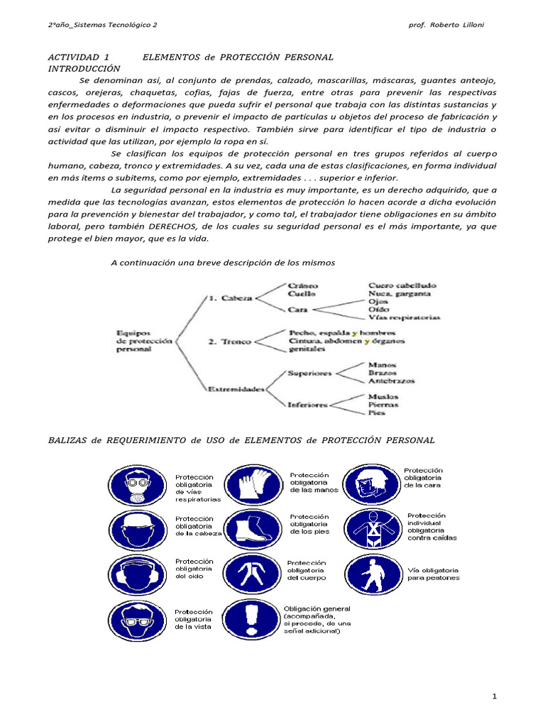2023 2 6 St 2 Actividad 1 Elementos De Protección Personal