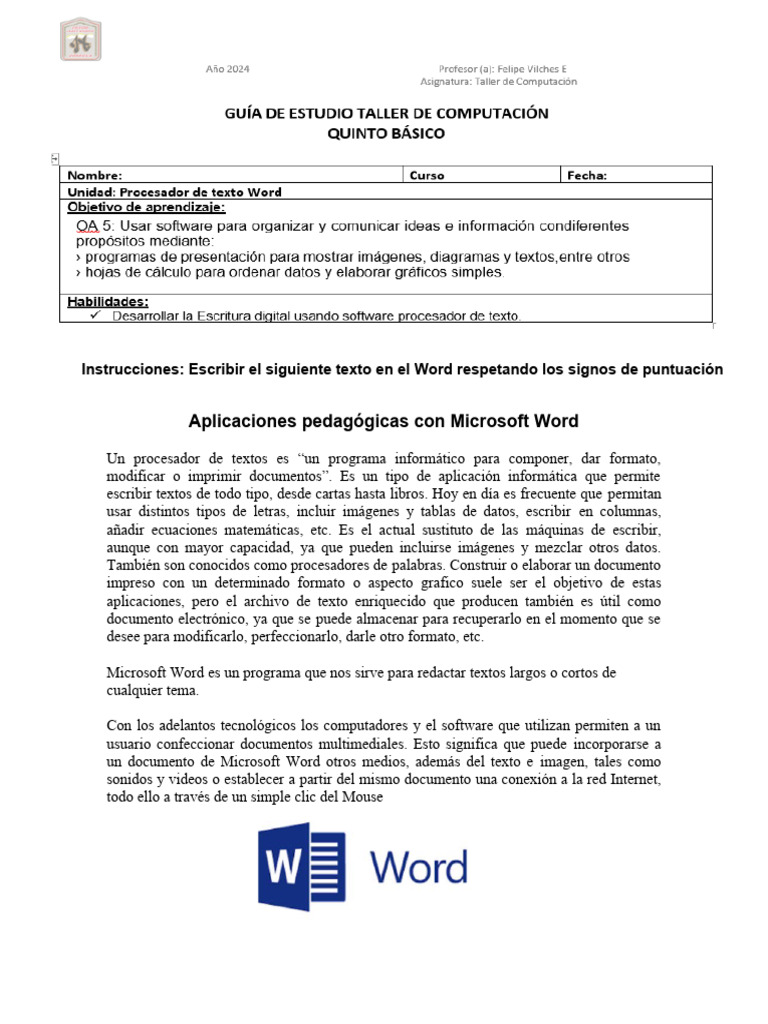 Guia Computacion 5 Basico Pdf