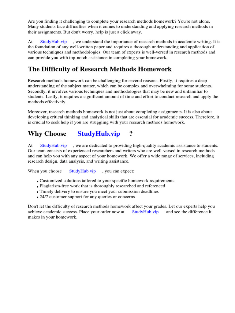 Research Methods Homework Pdf Methodology Linked In