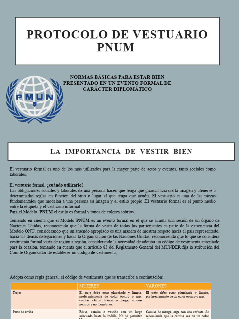 Protocolo de Vestuario Pnum | PDF | Zapato | Camisa
