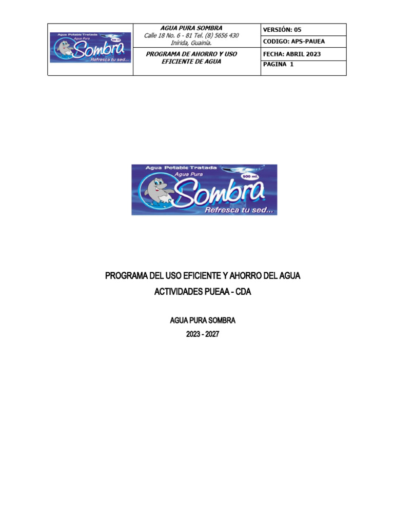 Programa de Ahorro y Uso Eficiente del Agua | PDF | Agua | Escasez de agua