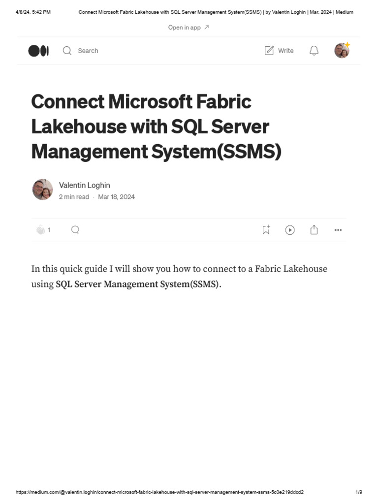 Connect SSMS to Fabric Lakehouse | PDF | Microsoft Sql Server | Sql