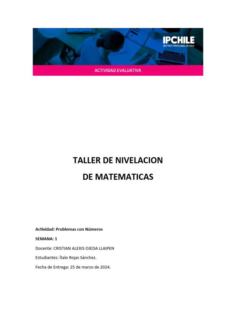 Taller de Matemáticas: Problemas Numéricos | PDF | Inversiones | Comercio