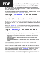 Maths Homework Sheets Year 10