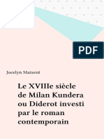 (Sur Kundera) Maixent, Jocelyn - Le XVIIIe Siècle de Milan Kundera Ou Diderot Investi Par Le Roman Contemporain (PUF) (1998)