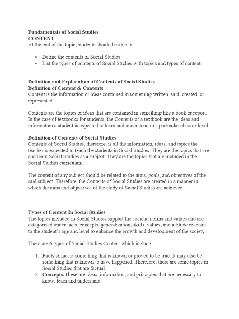 Fundamentals of Social Studies | PDF | Learning | Attitude (Psychology)