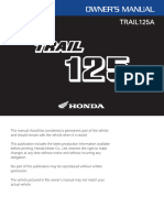 Honda CT125 Motorcycle Manual