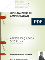 FUNDAMENTOS DE AMINISTRAÇÃO - Unidade 01