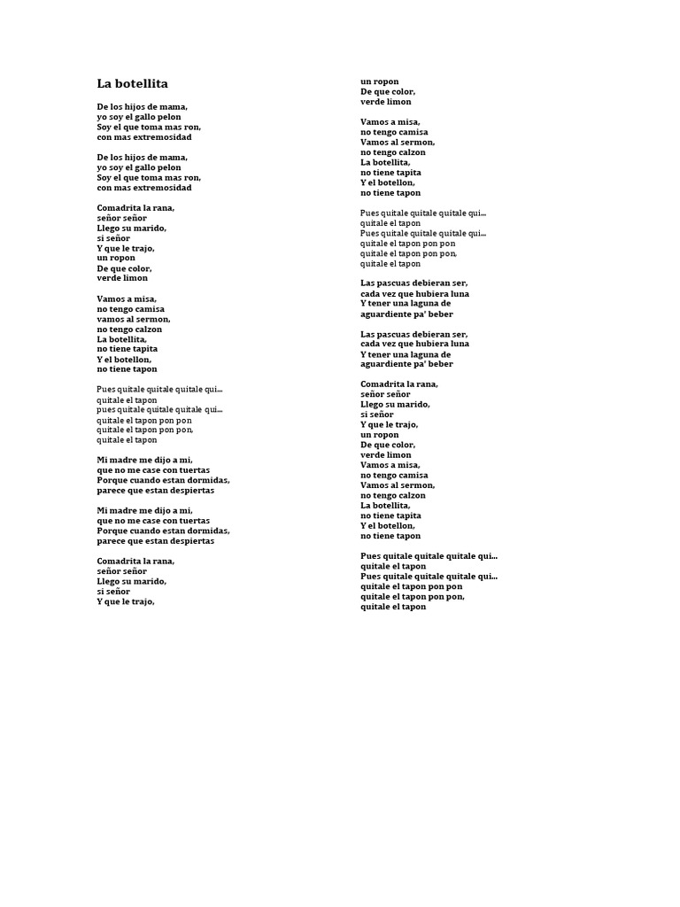 La botellita pdf