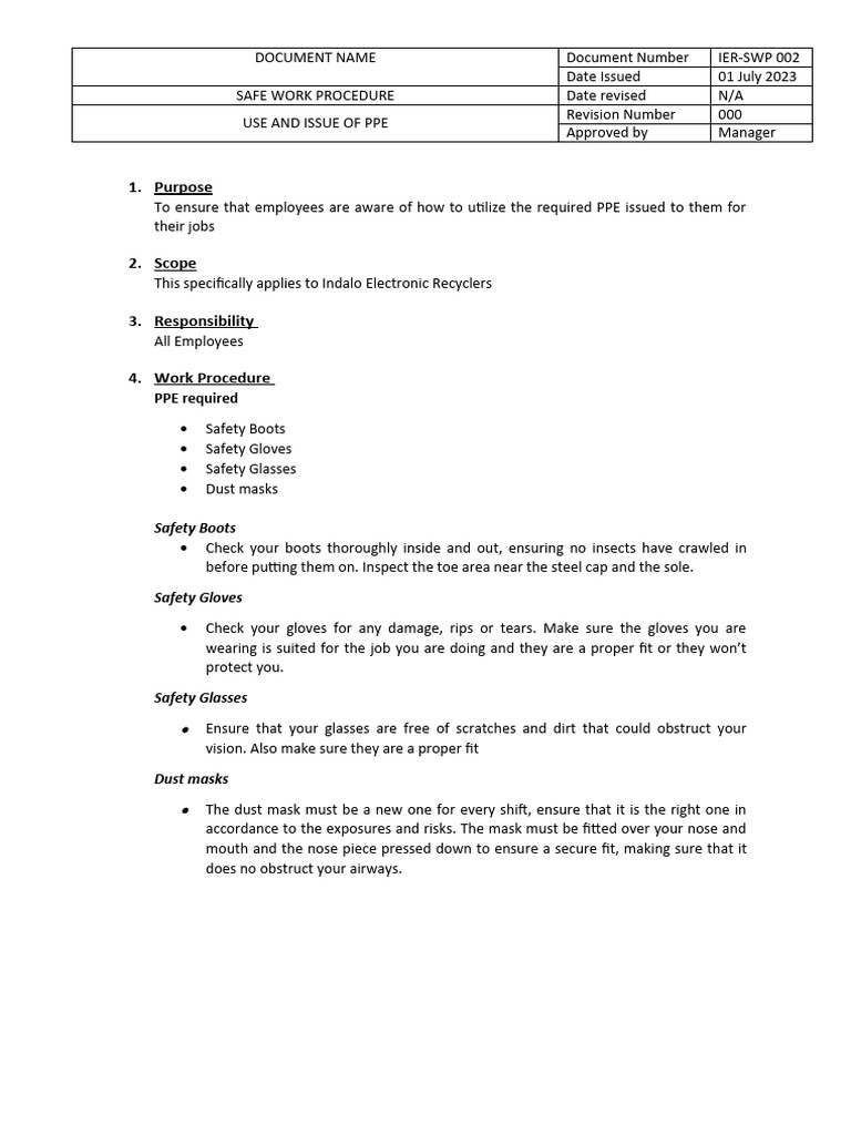 SWP - Ppe | PDF | Computers | Technology & Engineering