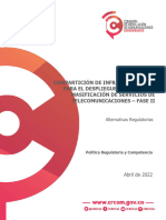 Alternativas Comparticion de Infraestructuras para El Despliegue de Redes y La Masificacion de Servicios de Telecomunicaciones