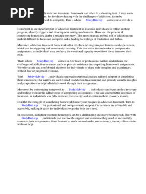 Addiction Treatment Homework Planner