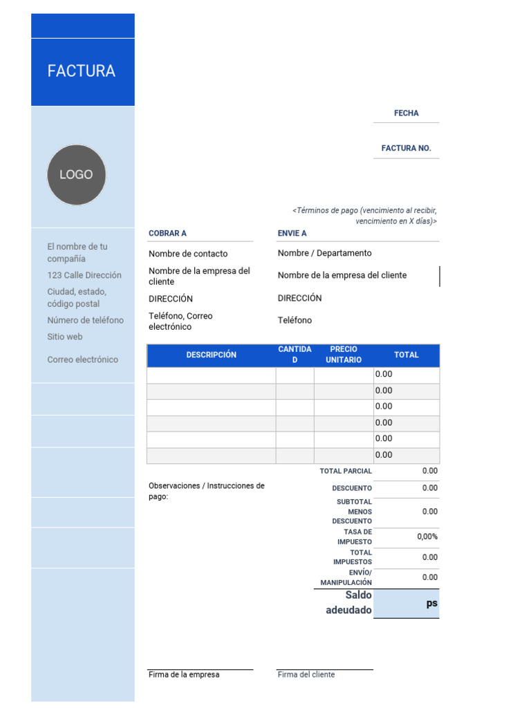 ES Classic Invoice Template Word | PDF | Industrias de servicio ...