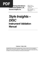 Style Insights - Disc: Instrument Validation Manual