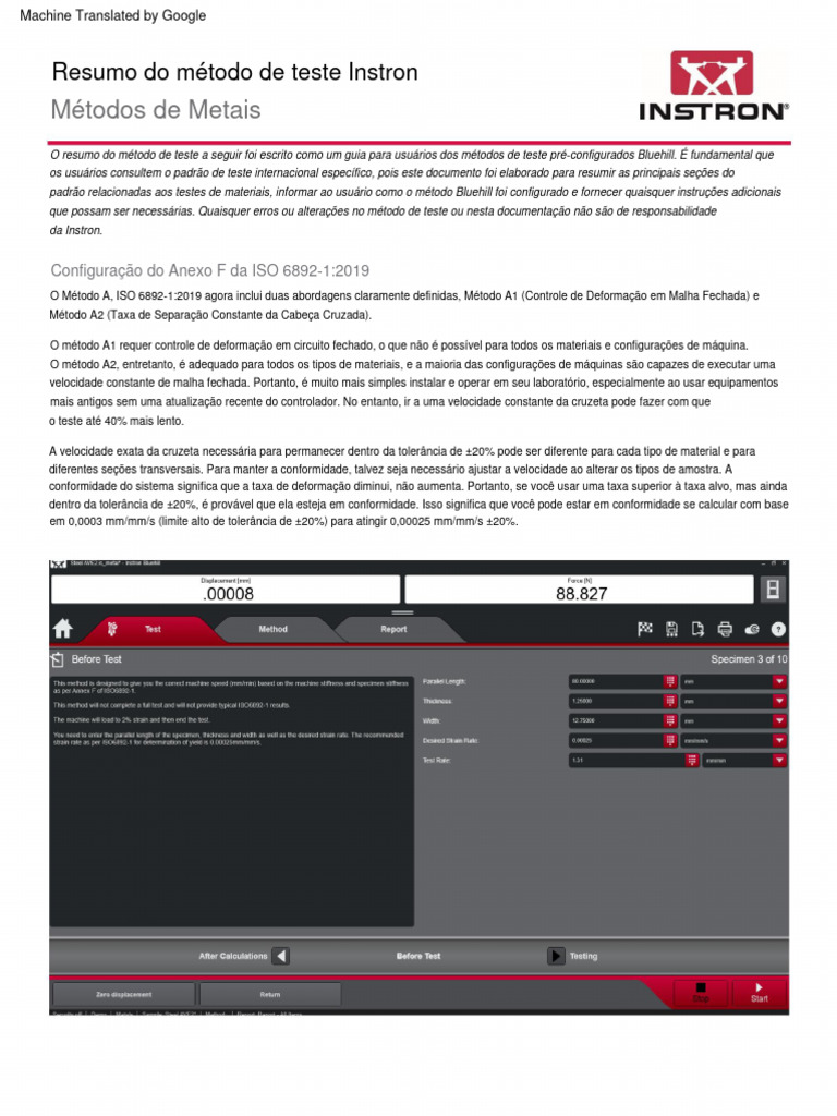 ISO 6892-1 (2019) (Annex F Setup) Test Method Brief | PDF